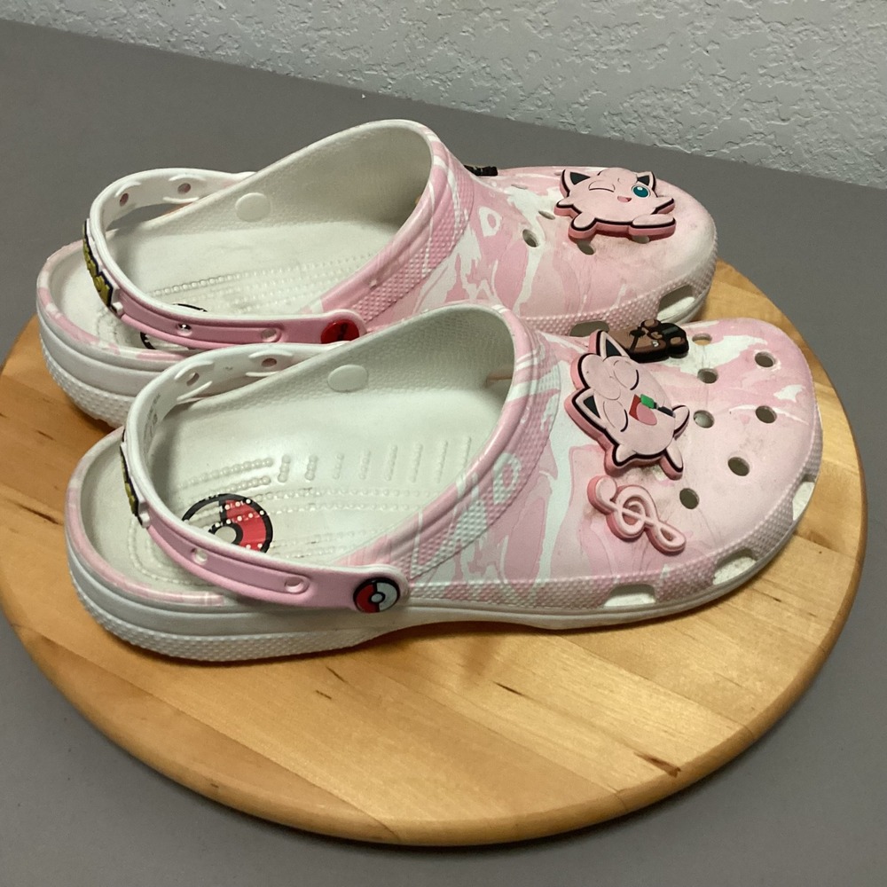 Pokemon Jigglypuff Crocs Pink Marble Swirl ClogsWomen's Size 11 - Picture 7 of 15